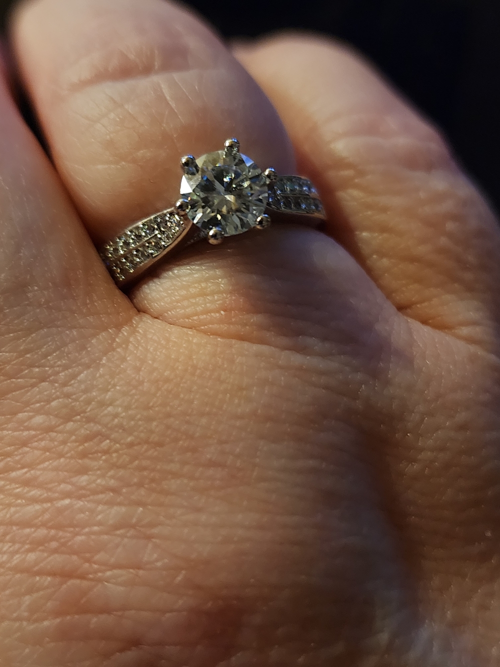 Classic Solitaire Round Moissanite Engagement Ring in Silver